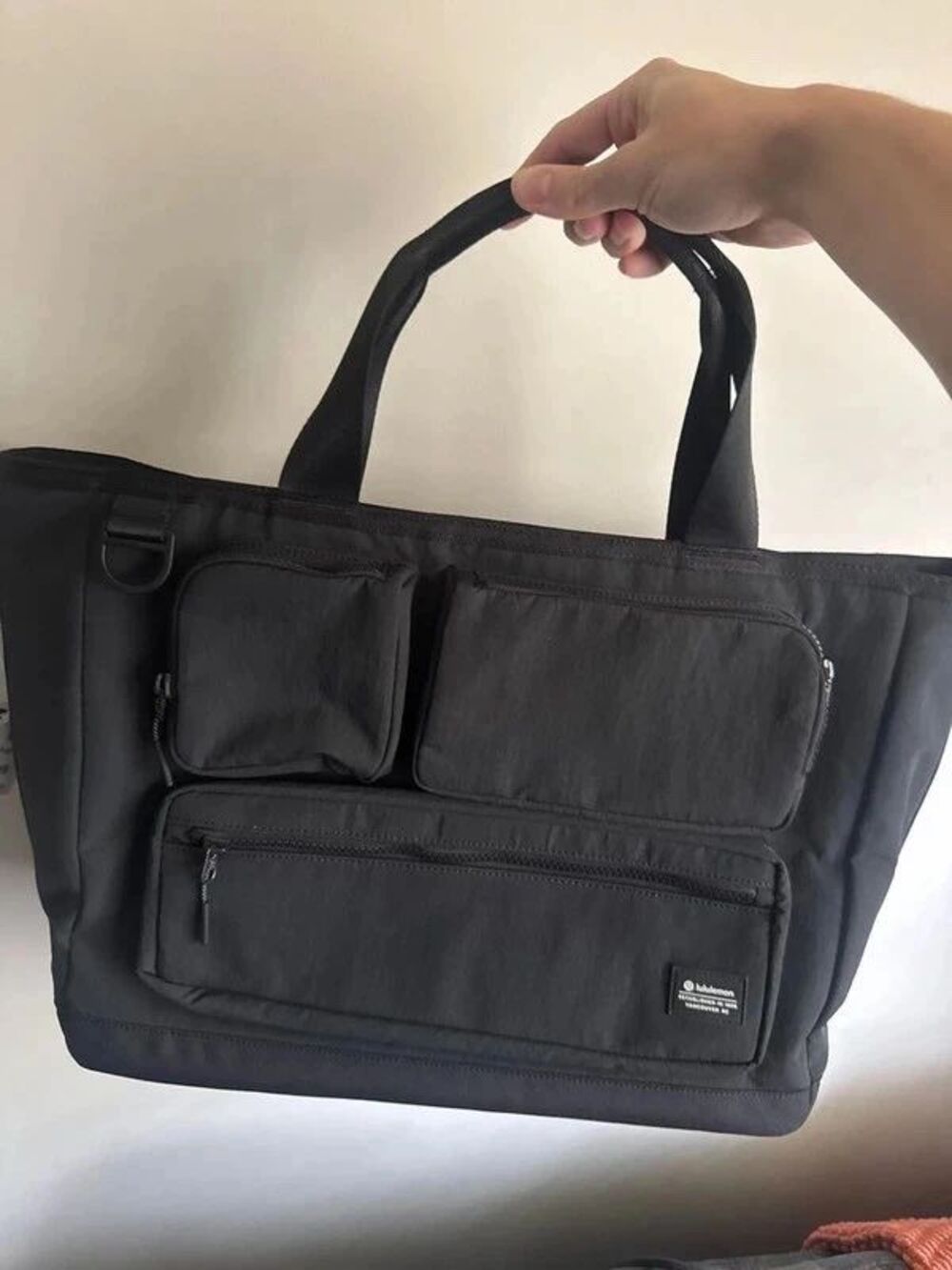 Lululemon Black Utility Tote Bag Multi Pocket Carryall NWOT